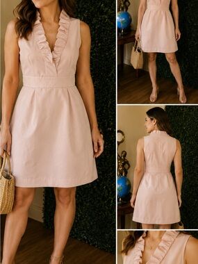 Just...Taylor Blush Pink Ruffle V-Neck Dress